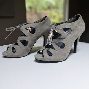 Aldo Gray Suede Cutout Heels